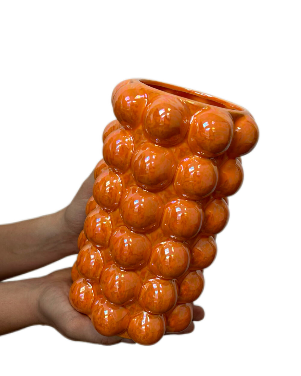 Oranžna Bubble vaza (10 cm)