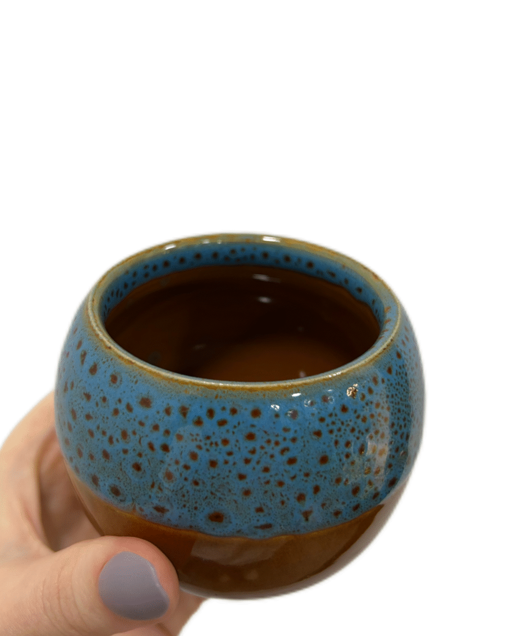 Svetlo moder okrasni lonec Round (6 cm)