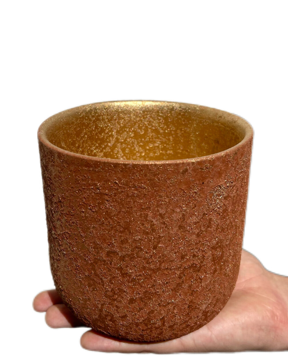 Zlati svetleč okrasni lonec Bronze (13 cm)